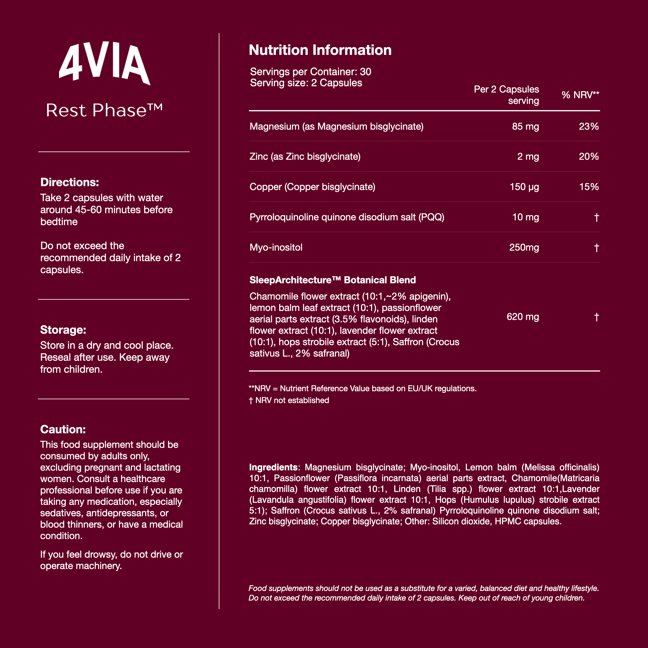 View Nutritional Information for Rest Phase™